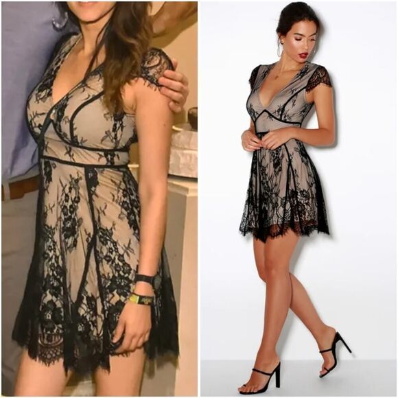 Lulus Liano Black Lace Skater Dress sz XS - Picture 5 of 16